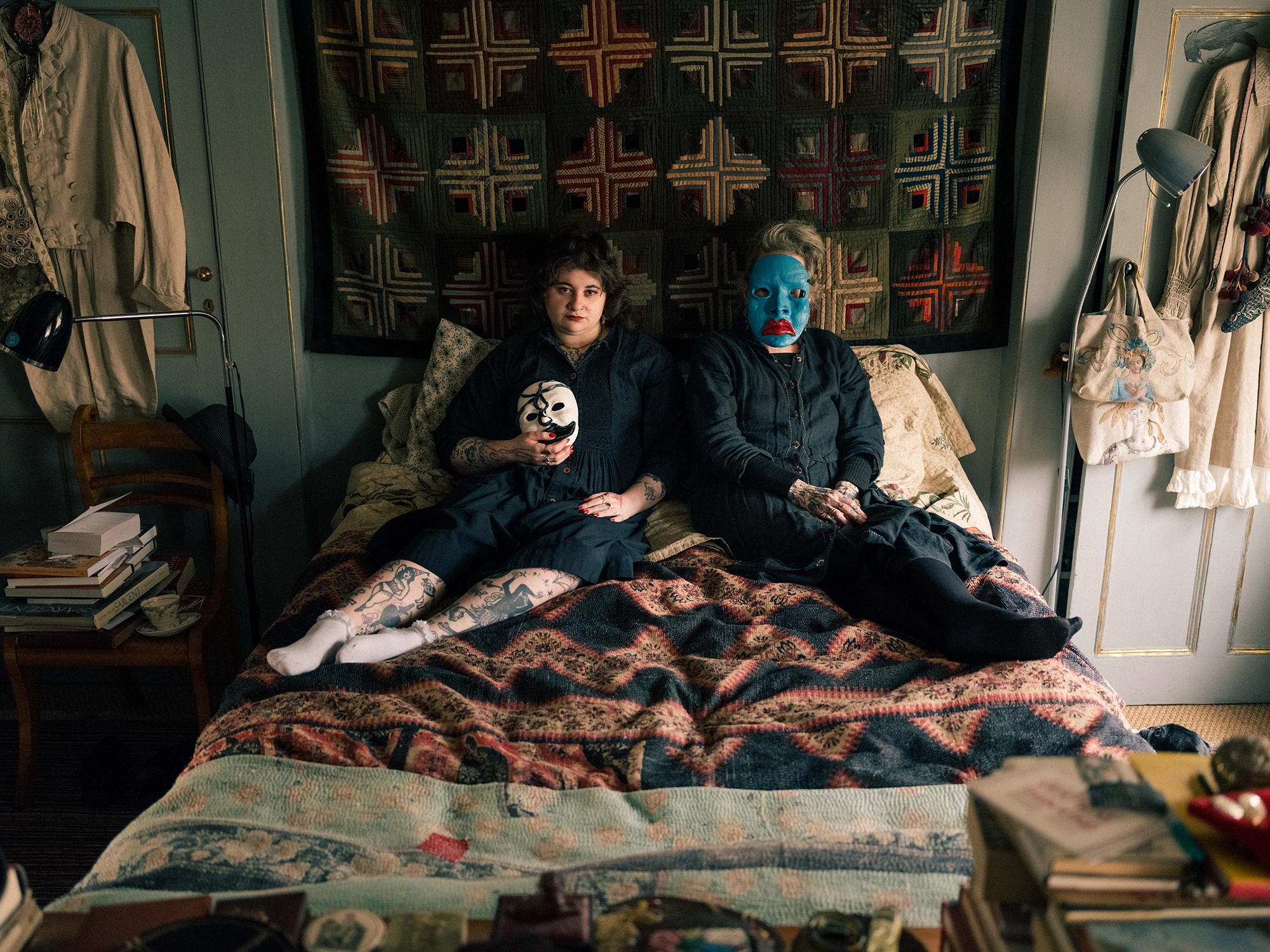 1 - Lois and Carey wearing clay masks - 7efaf898-f676-40fa-85c3-5fd60fa4e4c3.jpg